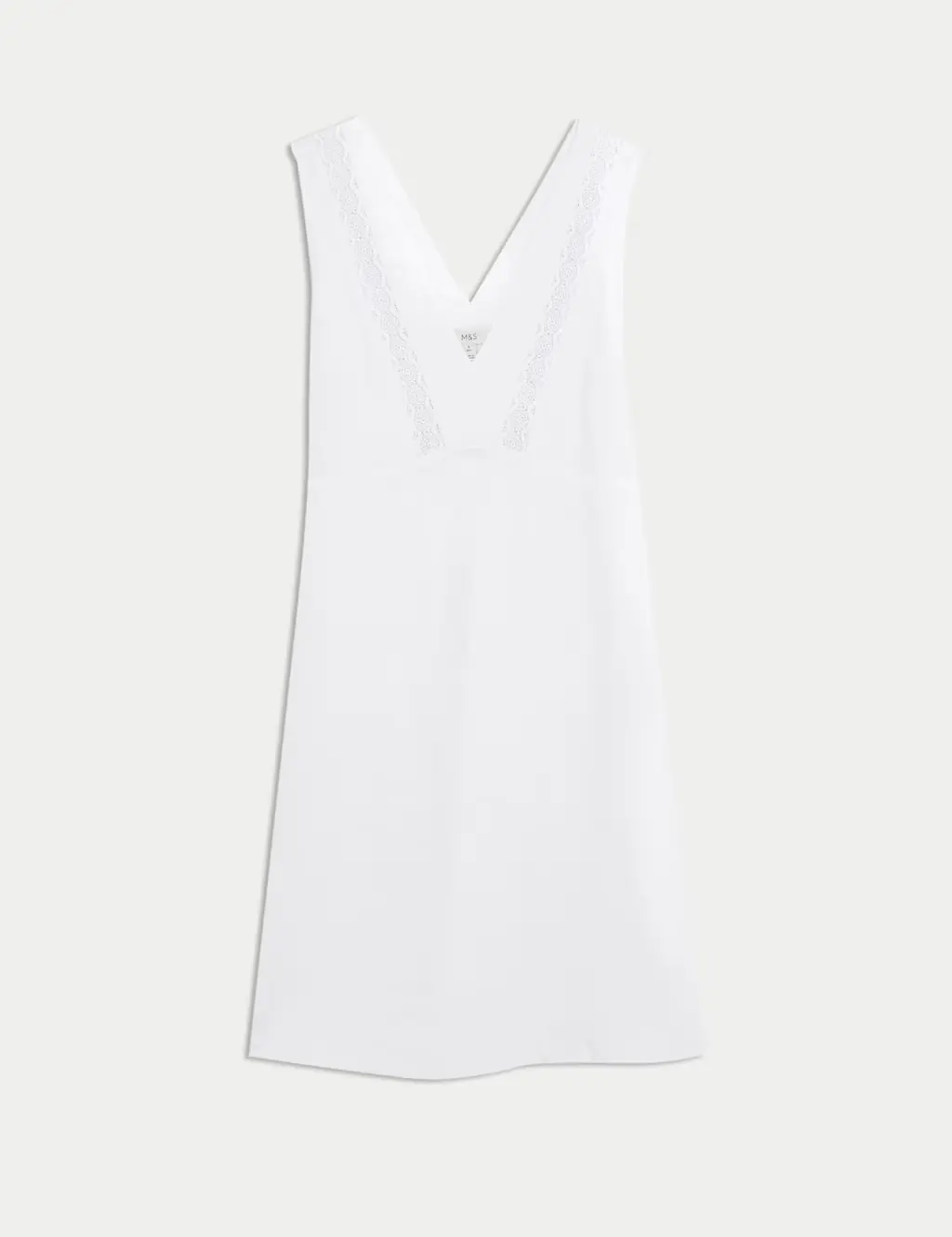 Linen Rich V-Neck Mini Shift Dress