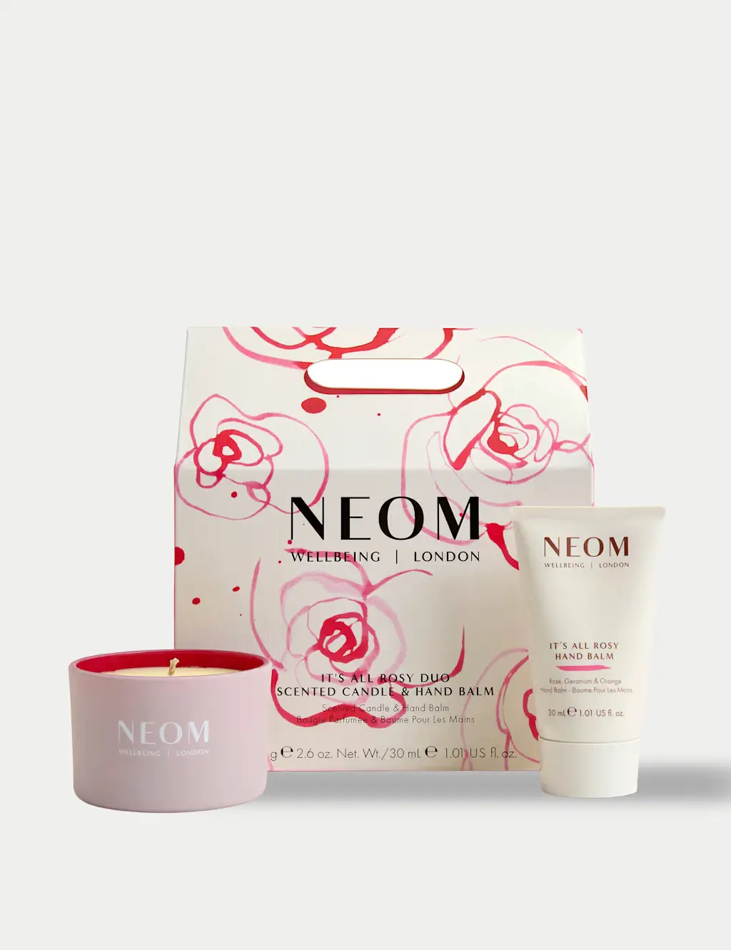 Neom candle and hand cream