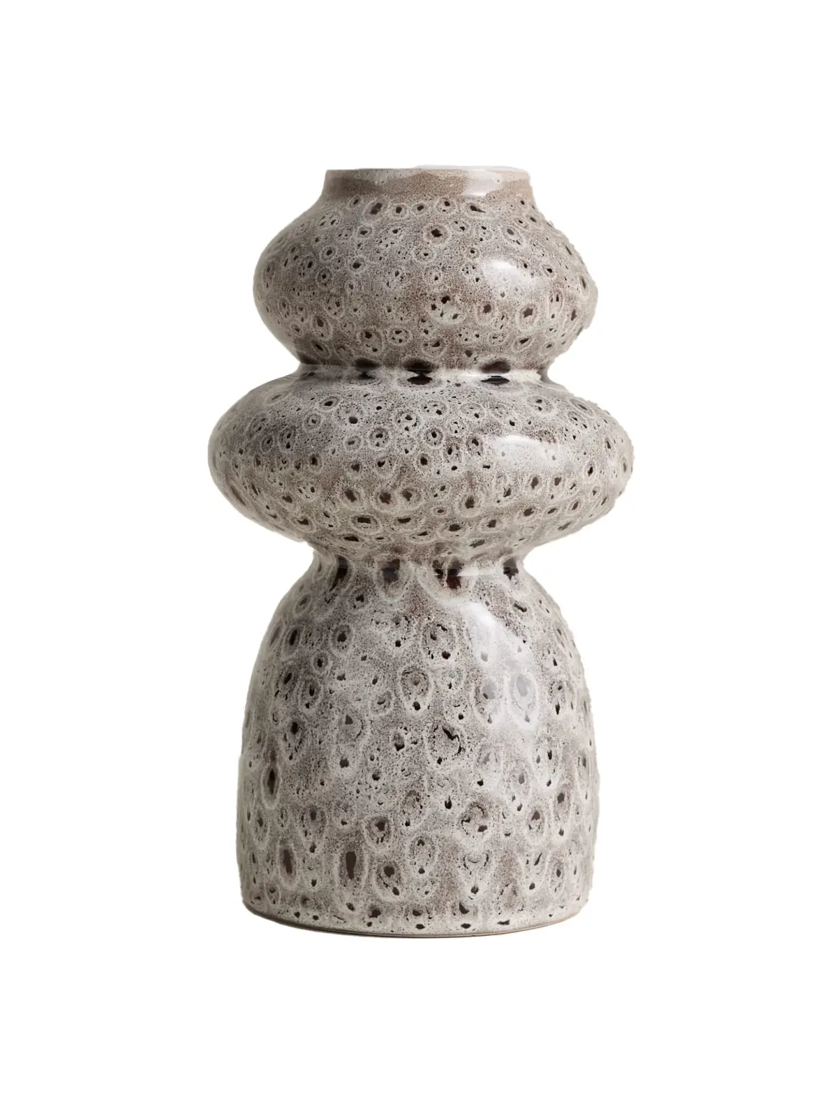 Image of spotted vase in a sculptural shape