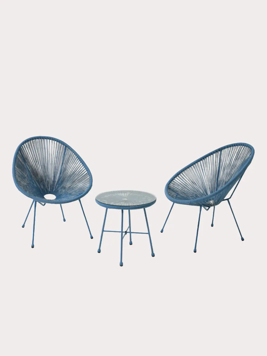 Blue table and matching chairs 
