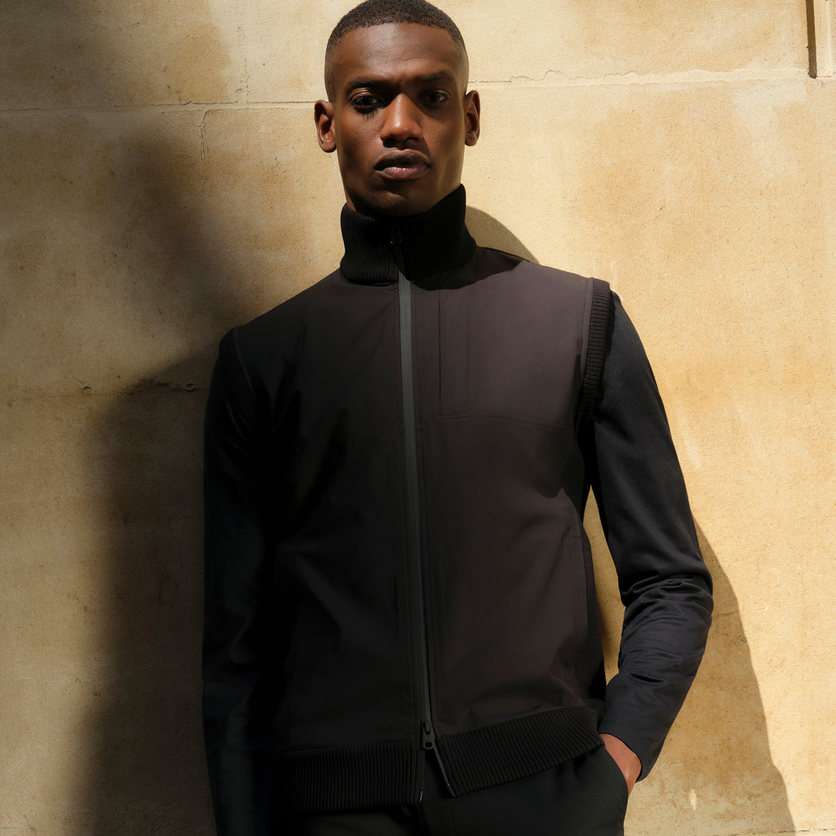 Man wearing black jacket