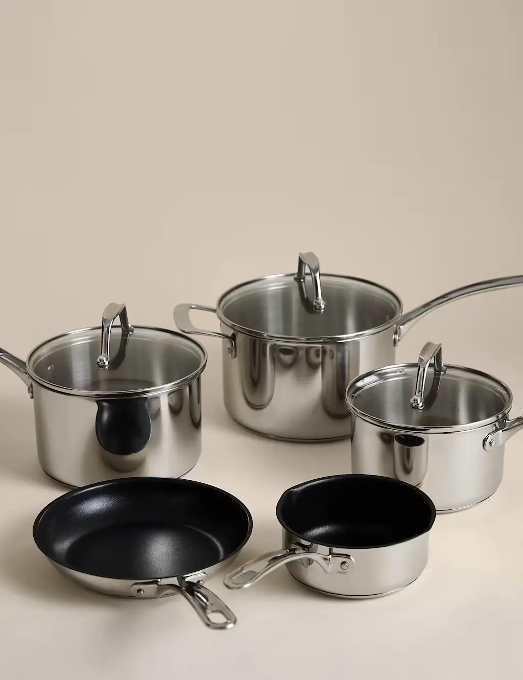 5 Piece Stainless Steel Pan Set