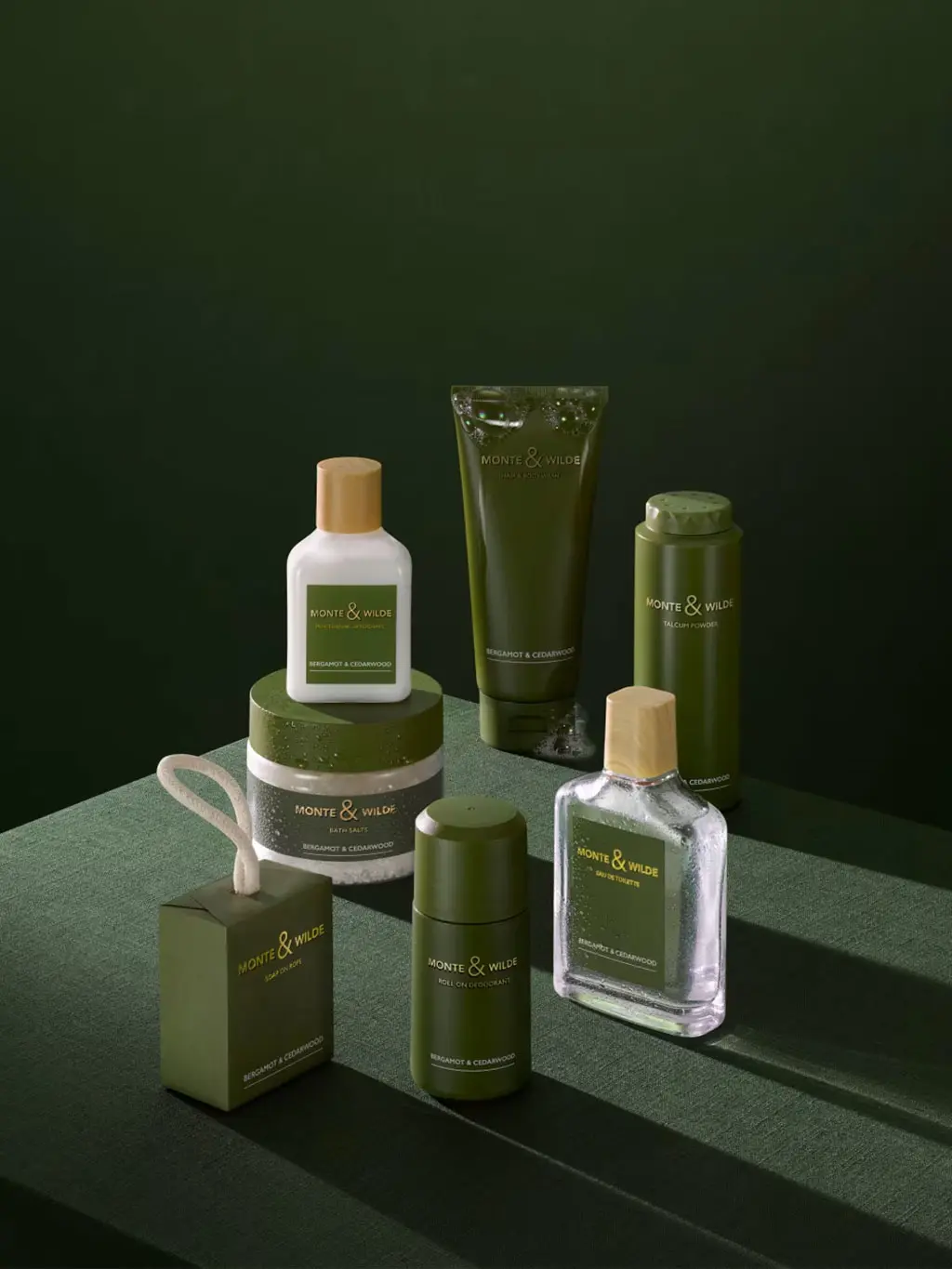 Monte & Wilde's full range of Bergamot & Cedarwood products