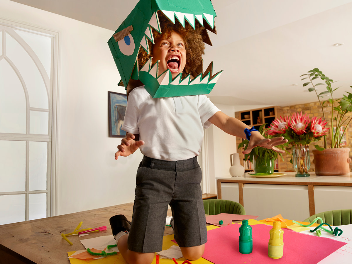 Boy wearing school uniform 