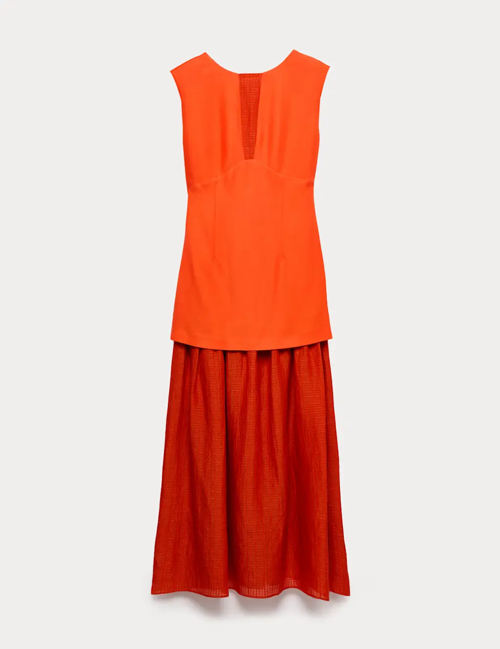 Red-orange maxi dress
