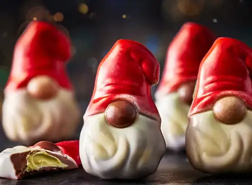 Pistachio gnome chocolates