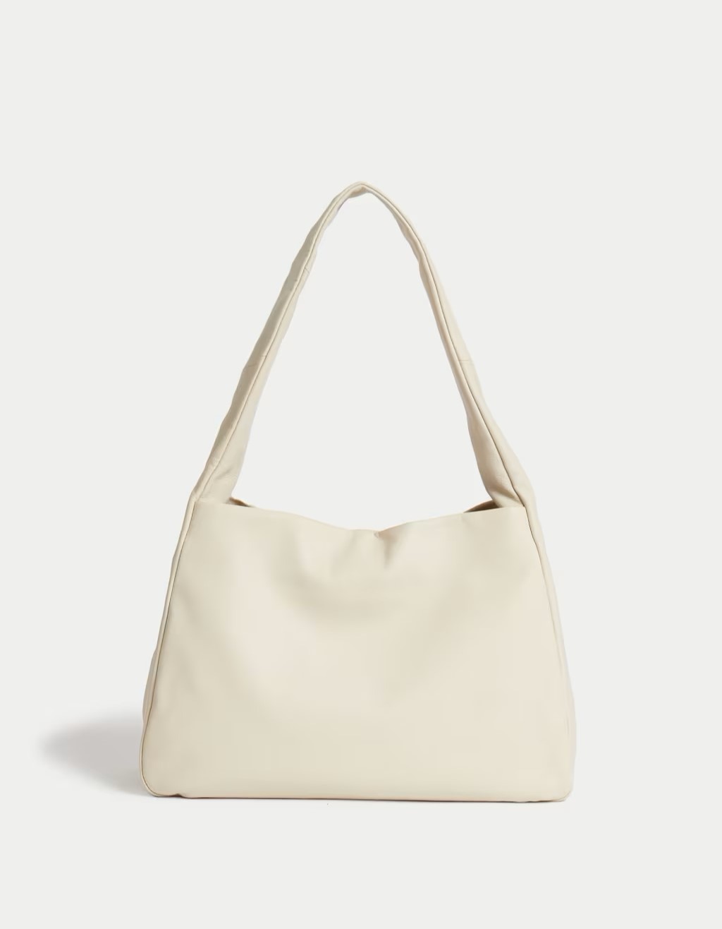 Cream Leather Shoulder Bag by M&S