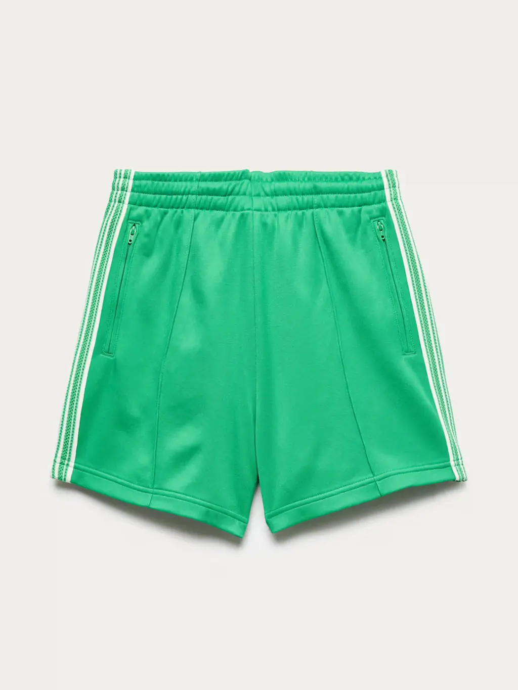 Green side-stripe track shorts
