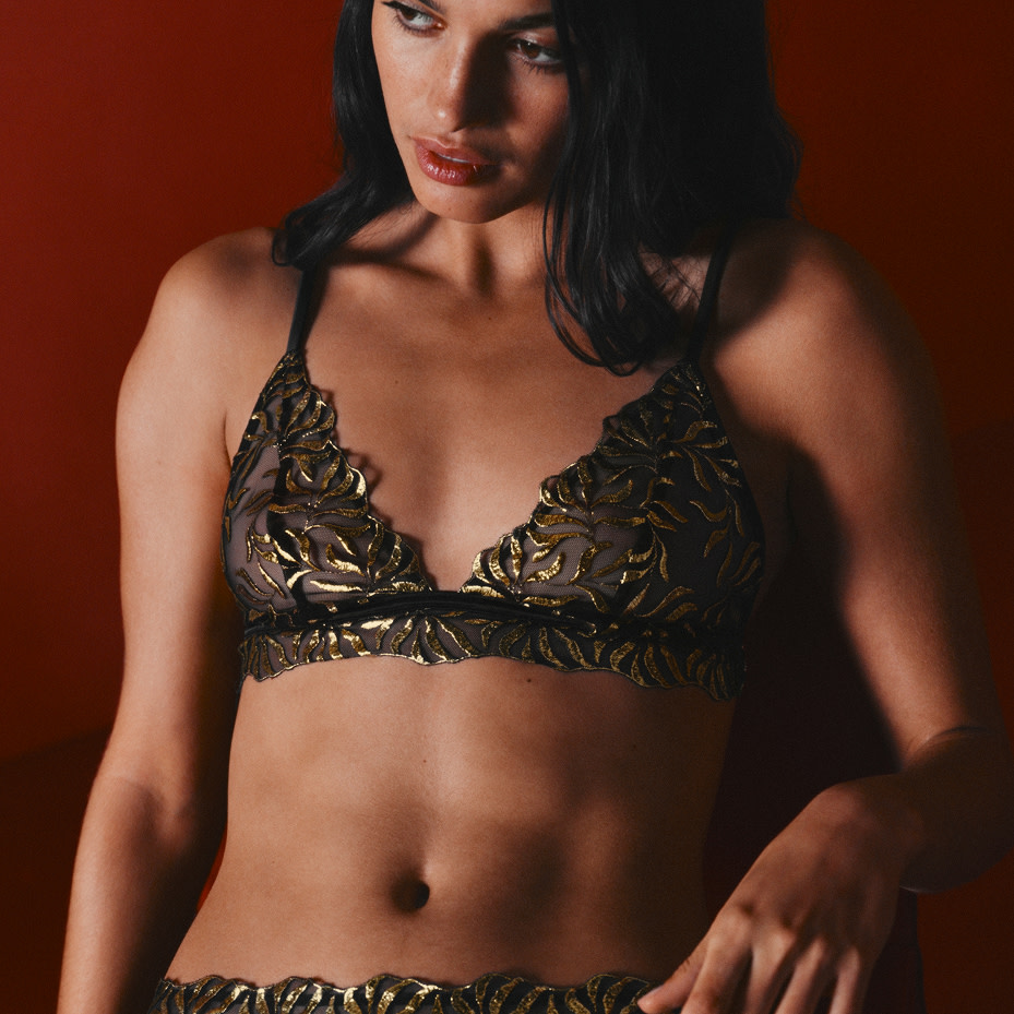 Woman wearing lingerie set