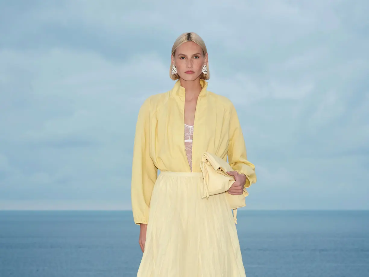 Woman wearing yellow outfit 