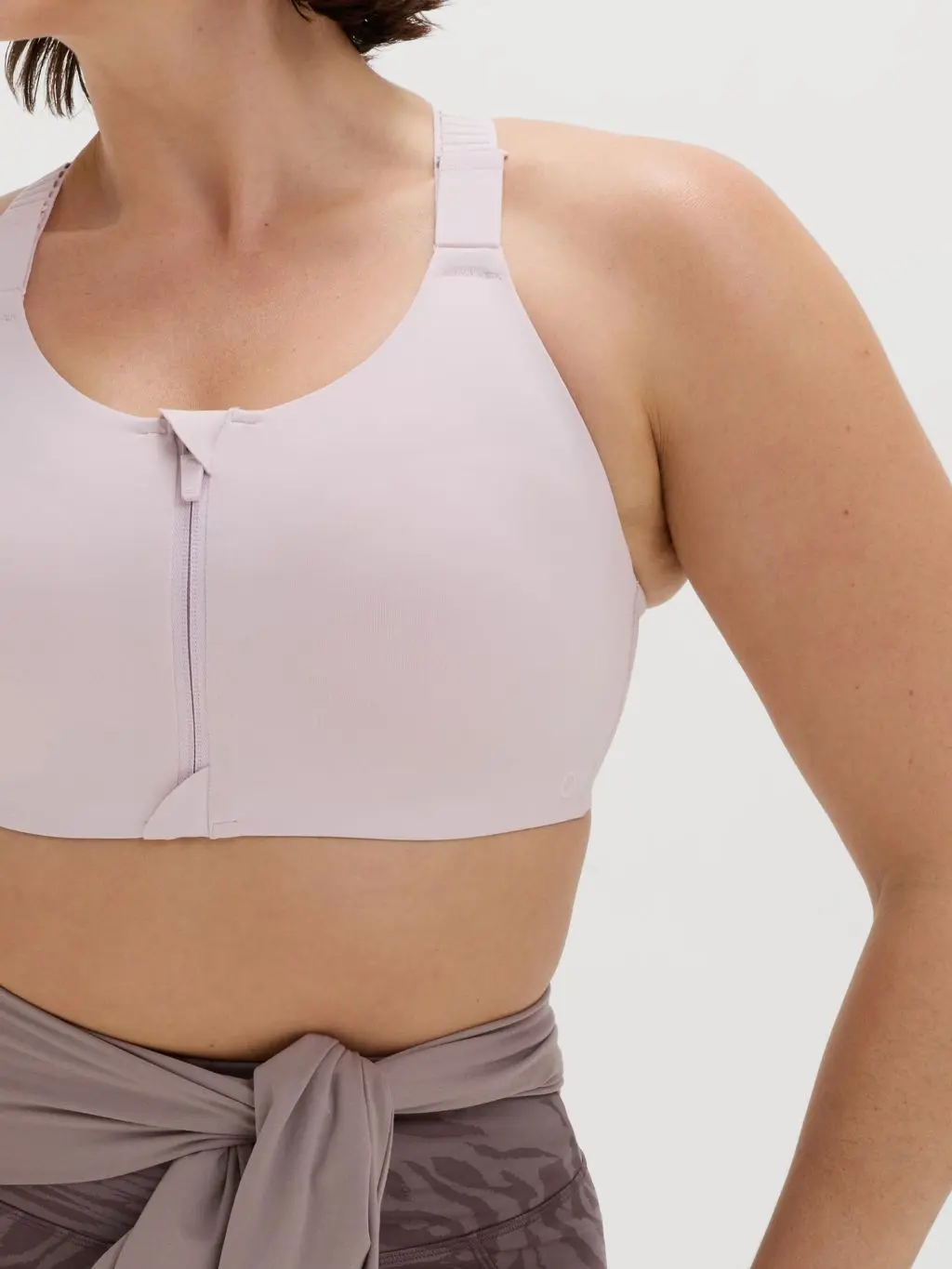 A close up shot of a sports bra for larger breasts