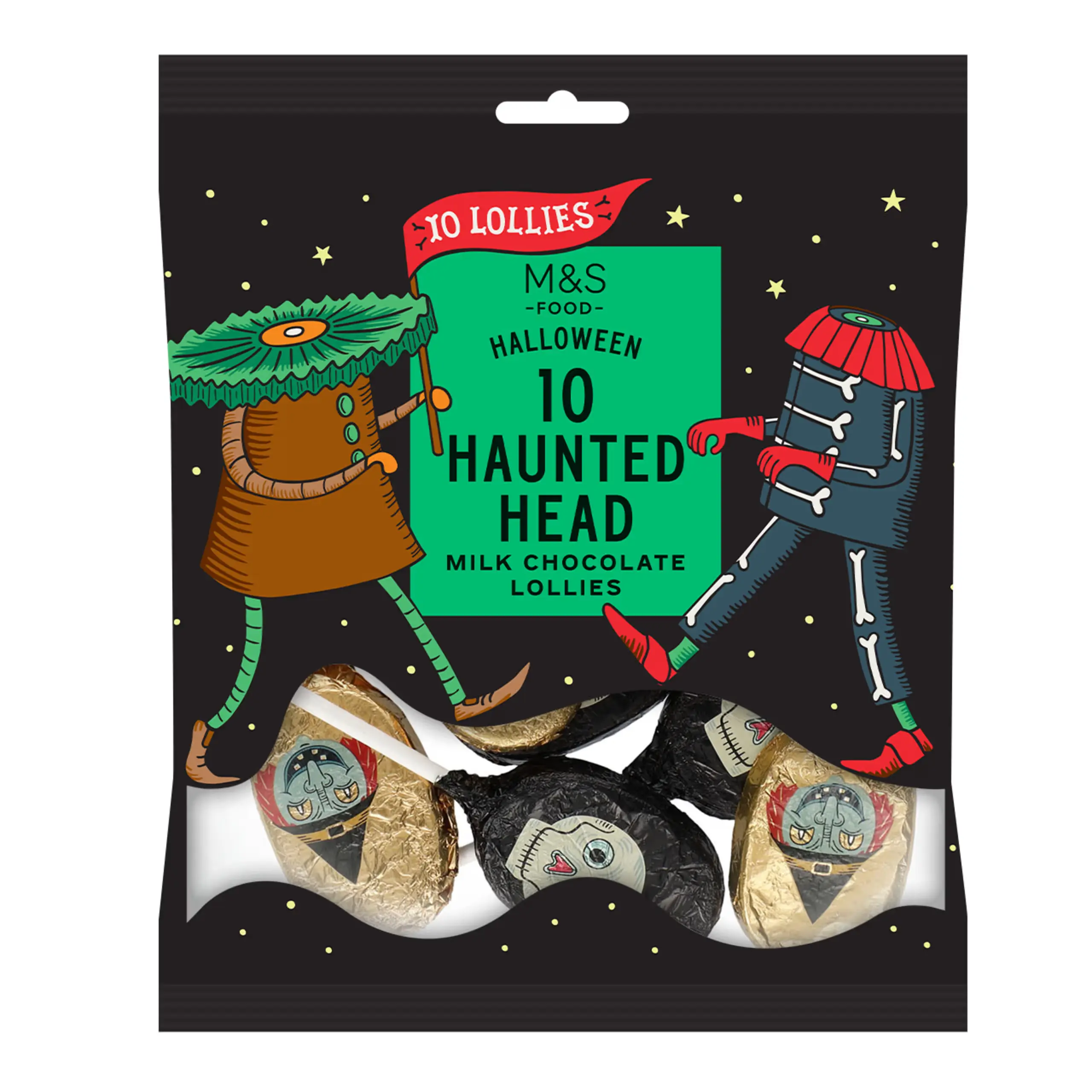 Halloween Haunted Head Milk Chocolate Lollies
