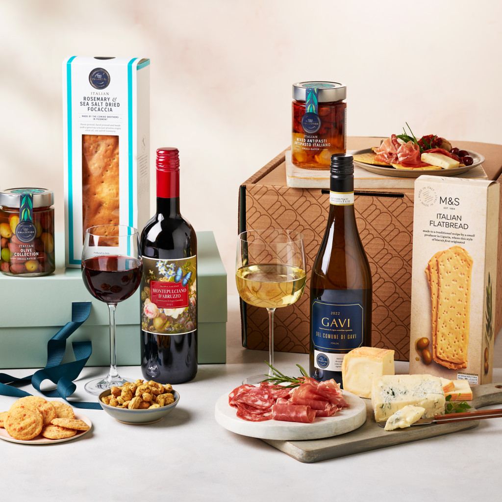 Italian Food & Wine Pairing Gift Box & Antipasti Gift Box DW