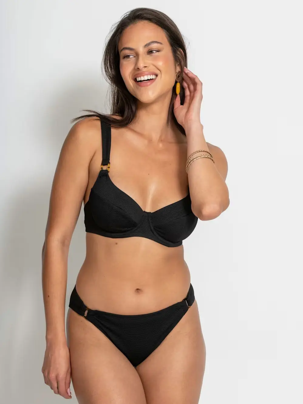 Woman in black bikini
