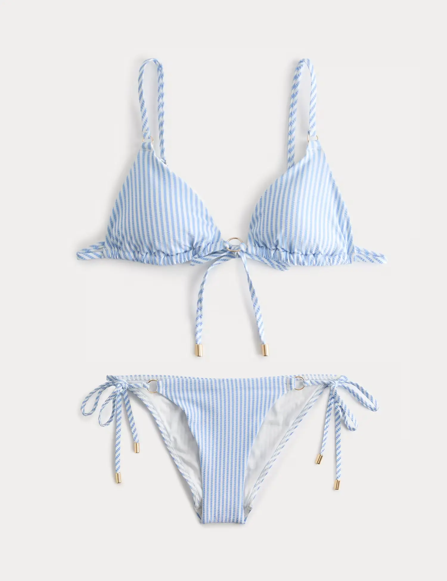 Blue striped bikini set