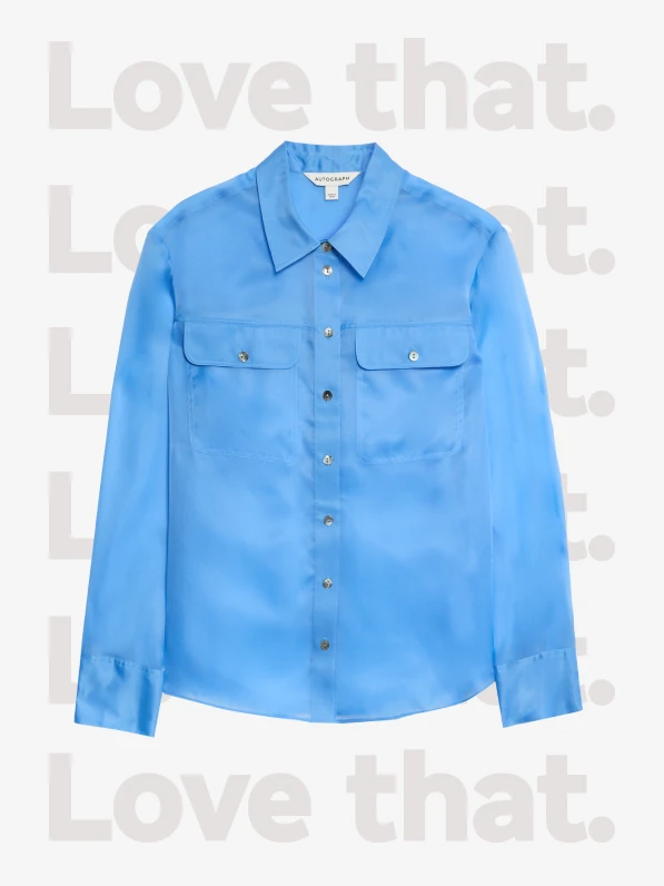Blue pocket blouse by Autograph
