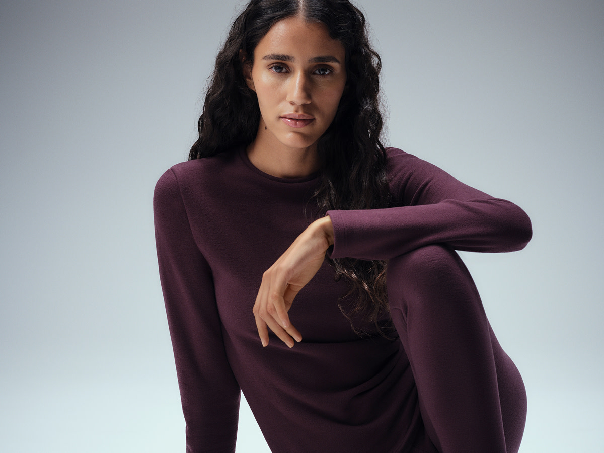 Woman wearing thermals