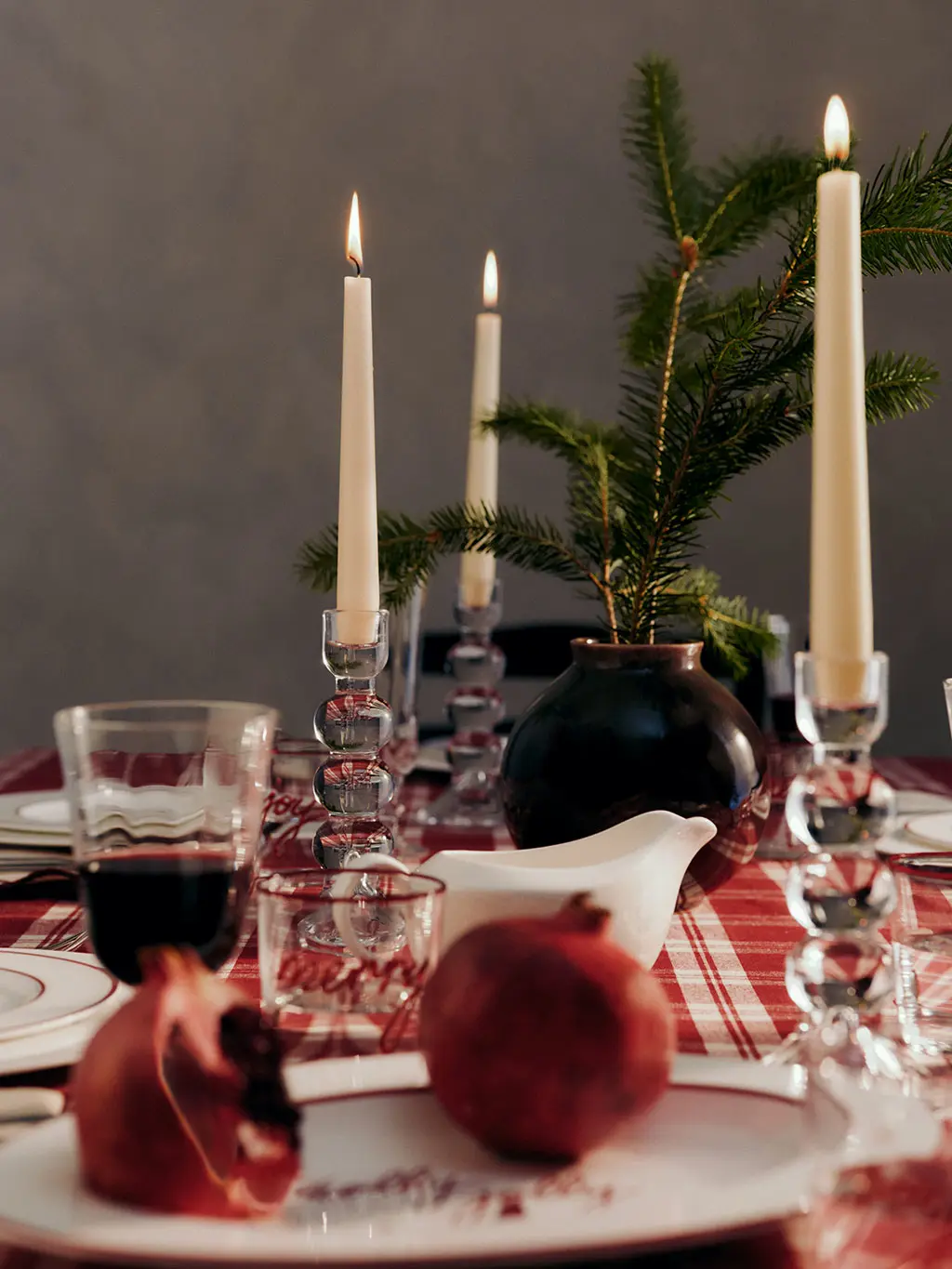 Table with candles and dishes