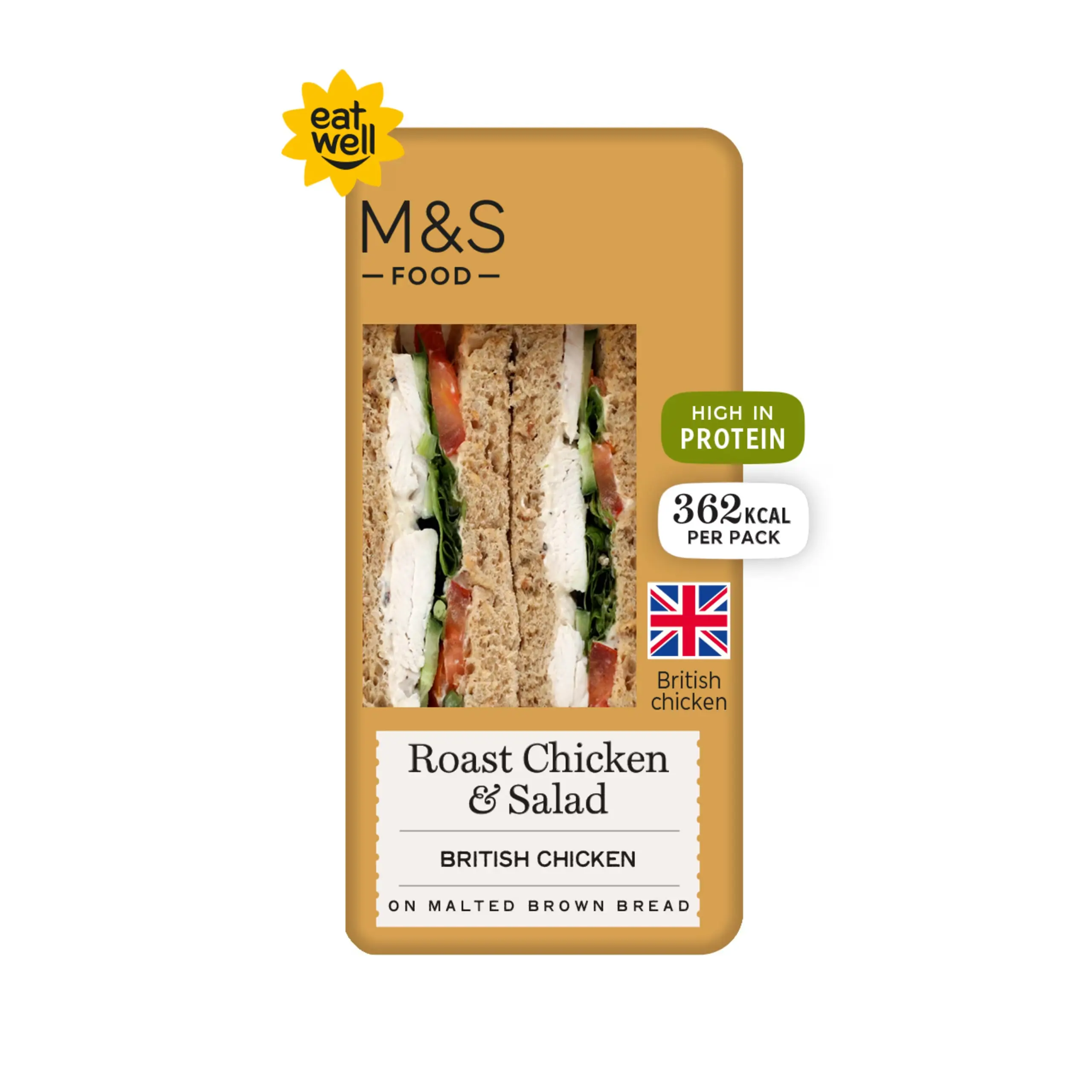 Roast Chicken and Salad Sandwich