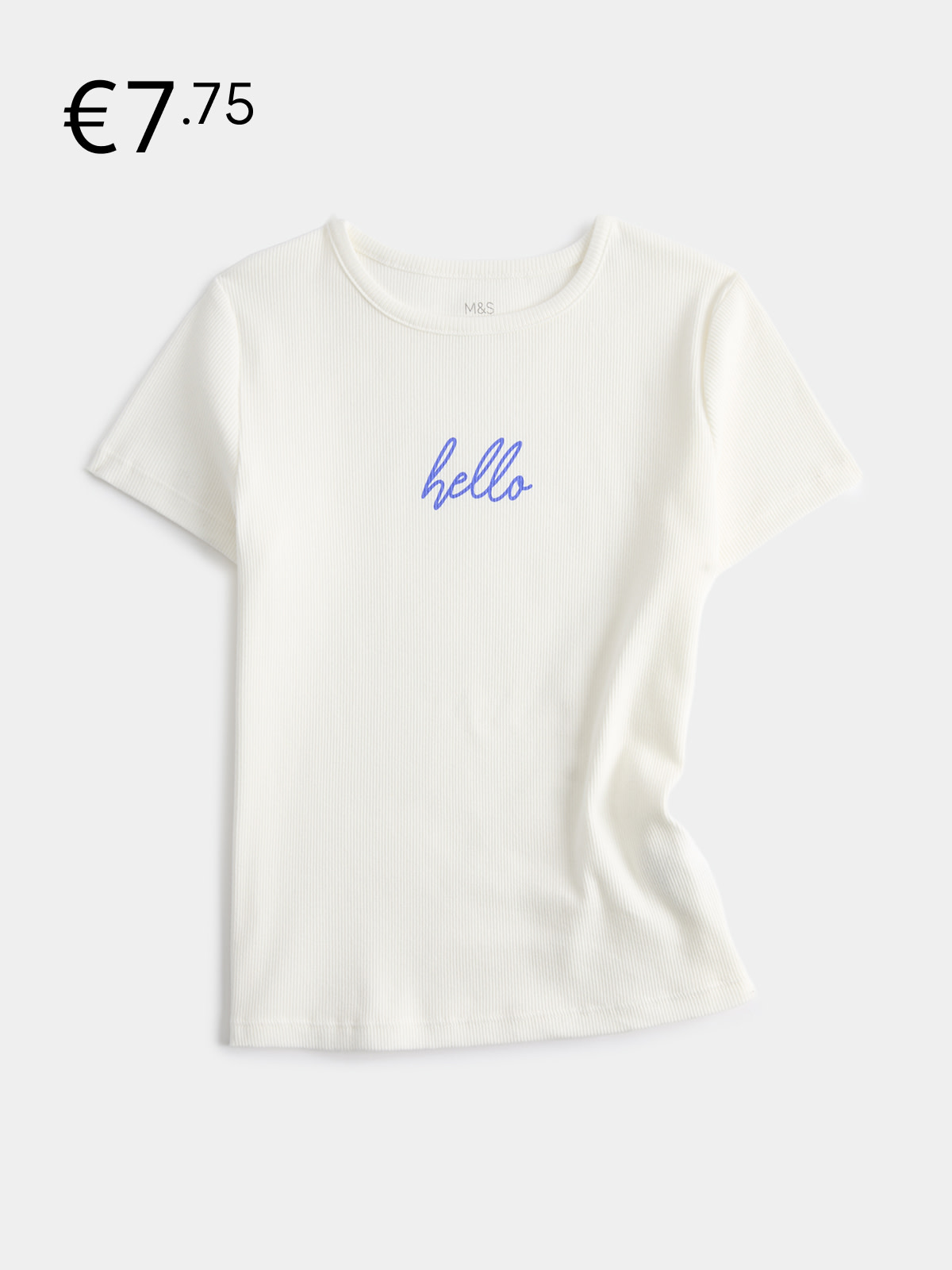 Cotton Rich Hello Ribbed Top