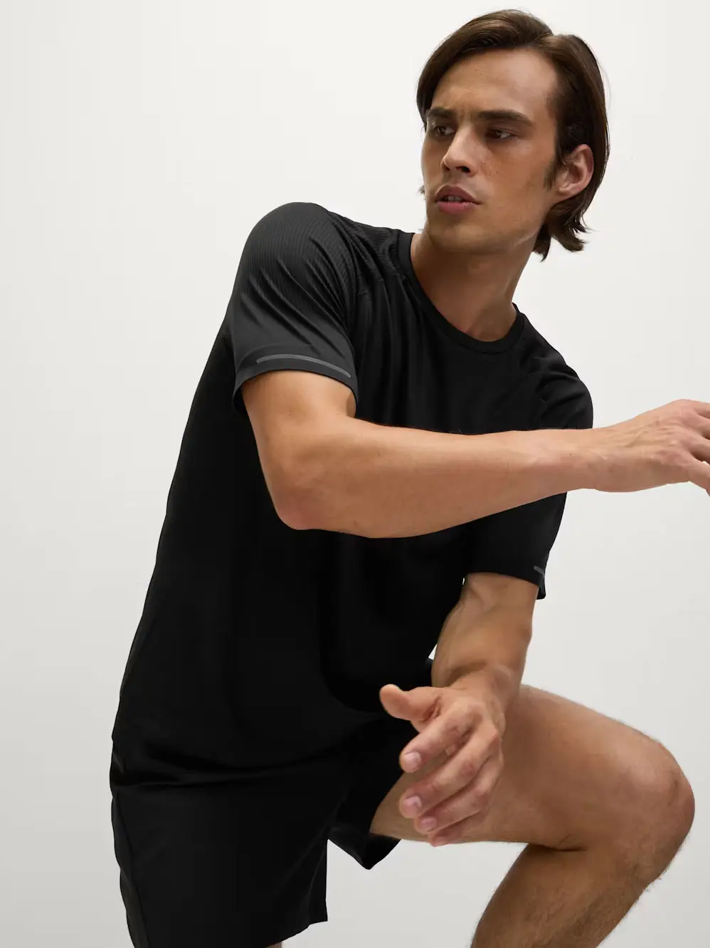 Man wearing black T-shirt