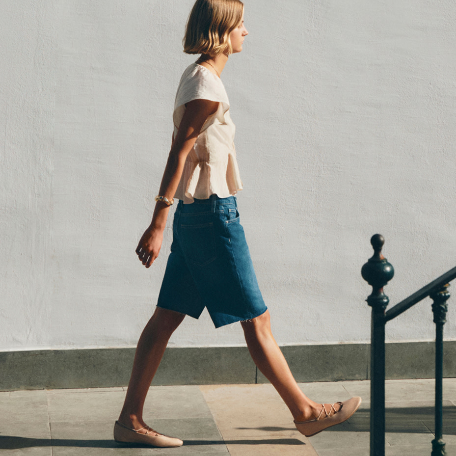 Woman wearing shorts