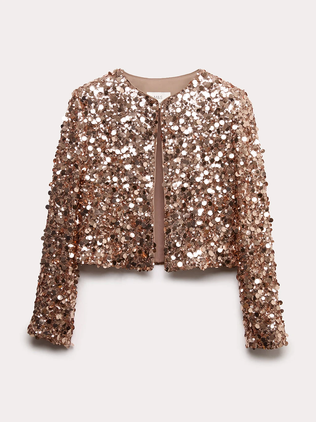 Blush pink sequinned jacket