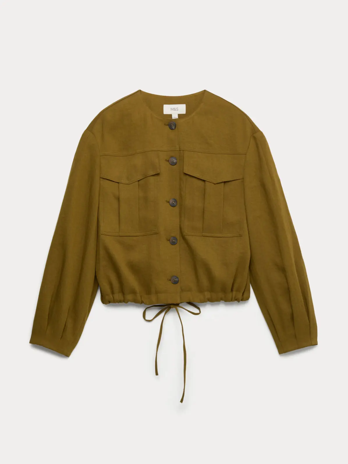 Utility jacket with button-up fastening and two chest pockets