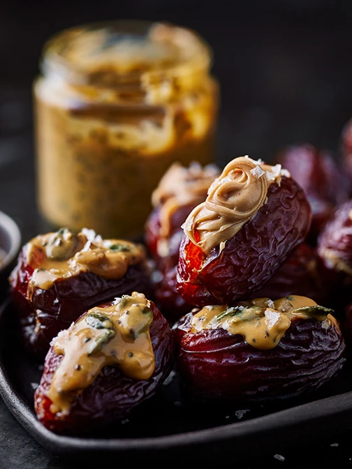 Stuffed dates with peanut butter