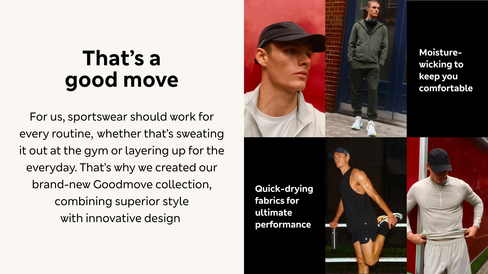 Men wearing men's sportswear from Goodmove at M&S
