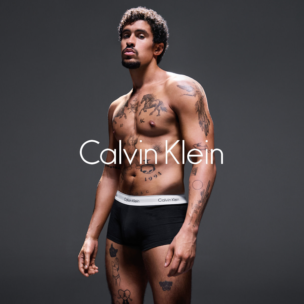 Bad bunny wearing Calvin Klein boxers
