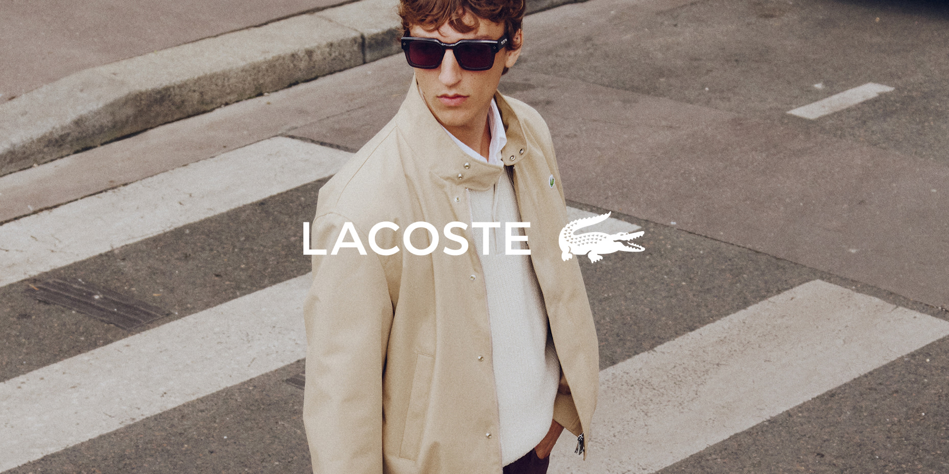 Man wearing cream jacket