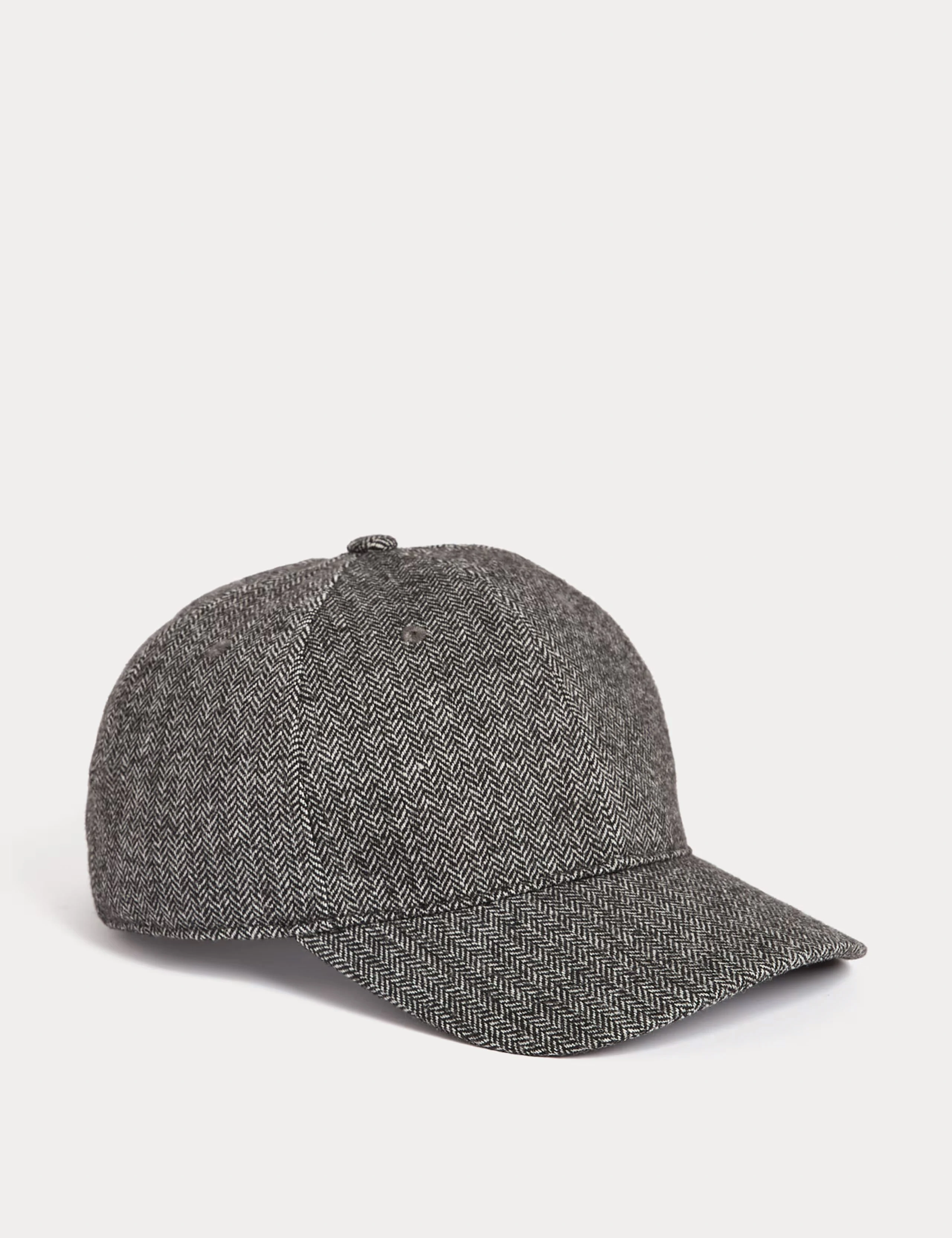 Grey herringbone cap