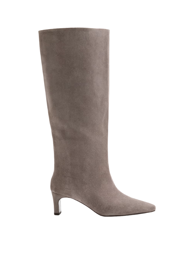 Grey suede kitten heel boots by Jaguar