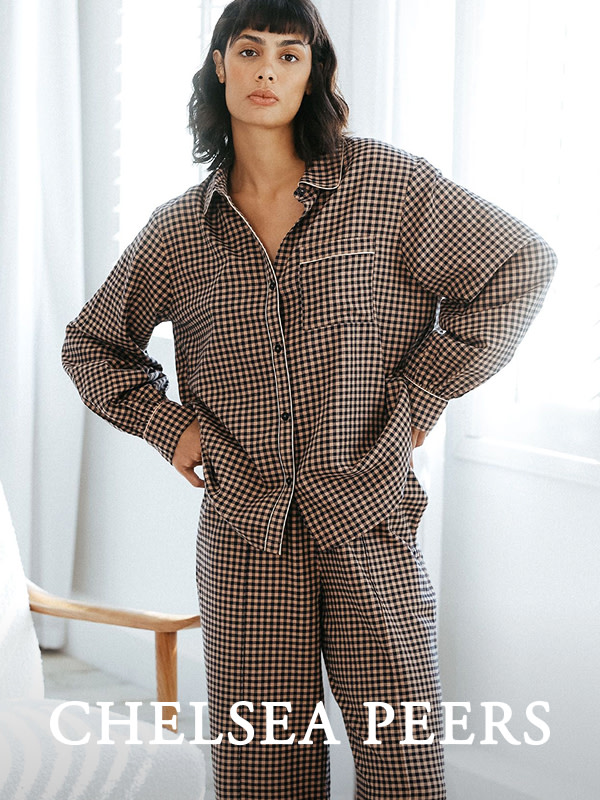 Woman in brown pyjamas