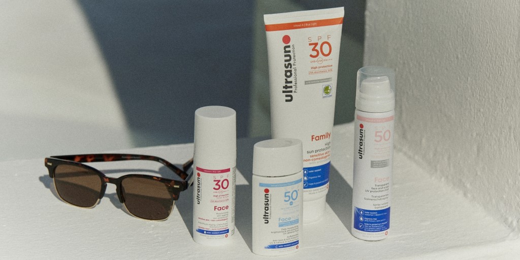 Selection of beauty products. Shop suncare