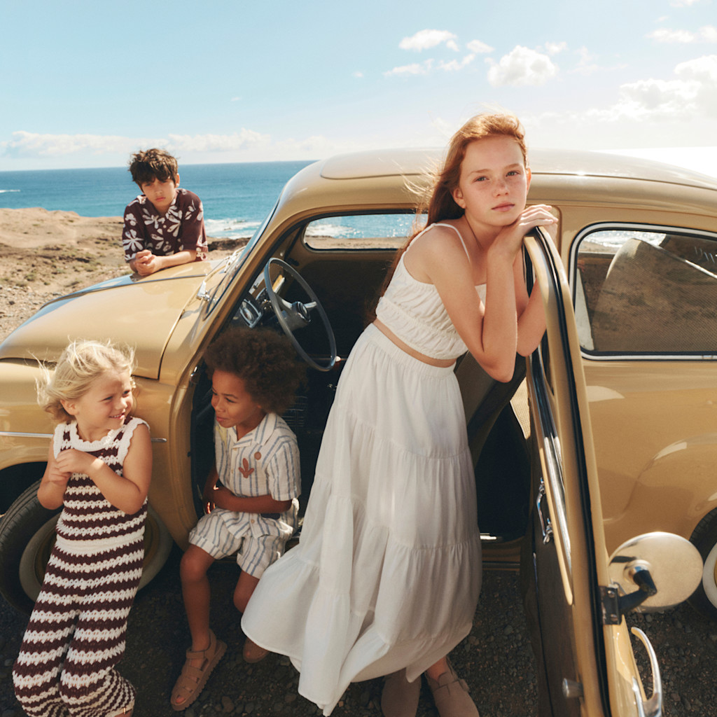 Group of children in summer clothing