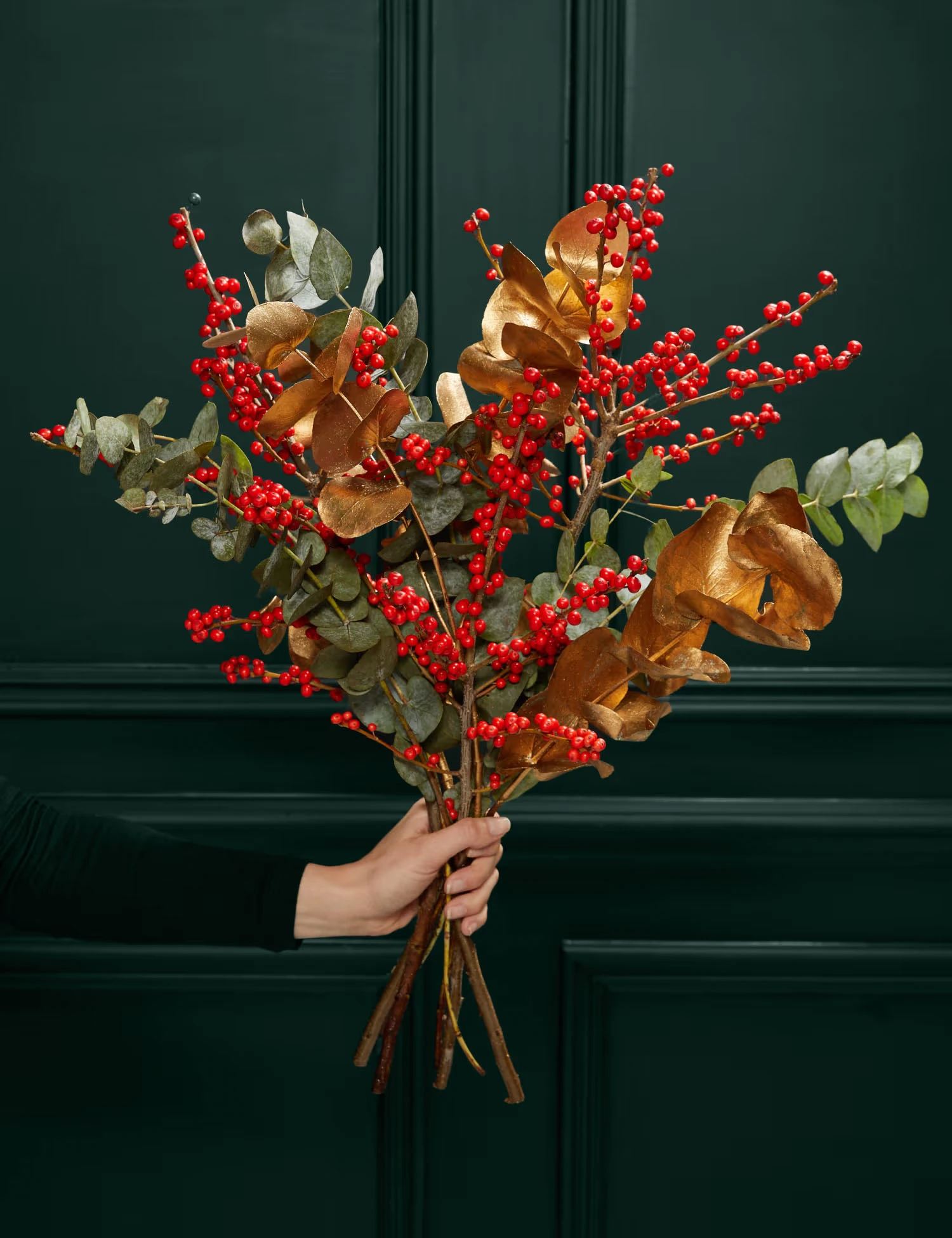M&S Christmas ilex berry bouquet, ideal for last-minute gifting