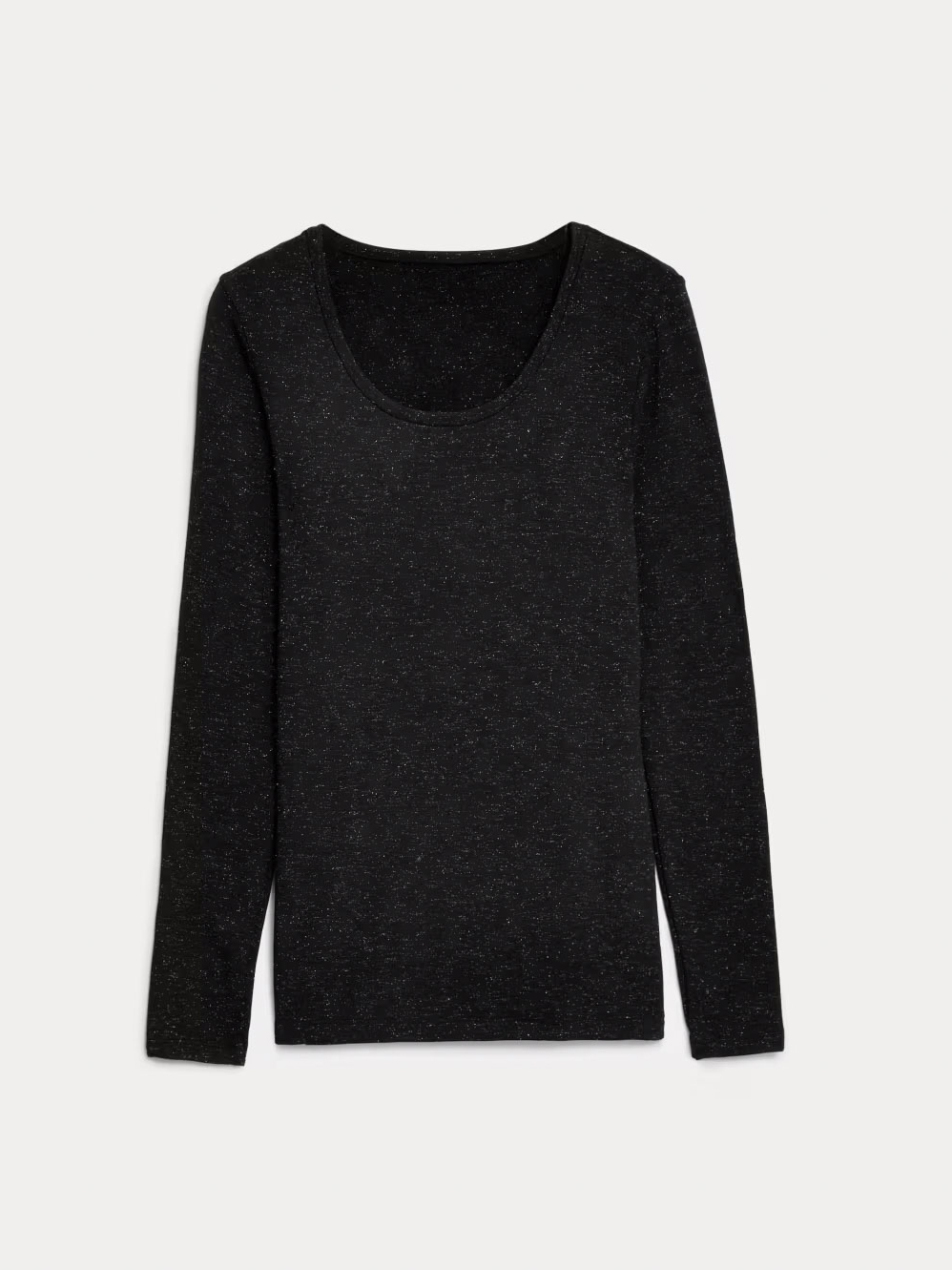 Women's black thermal long-sleeve top