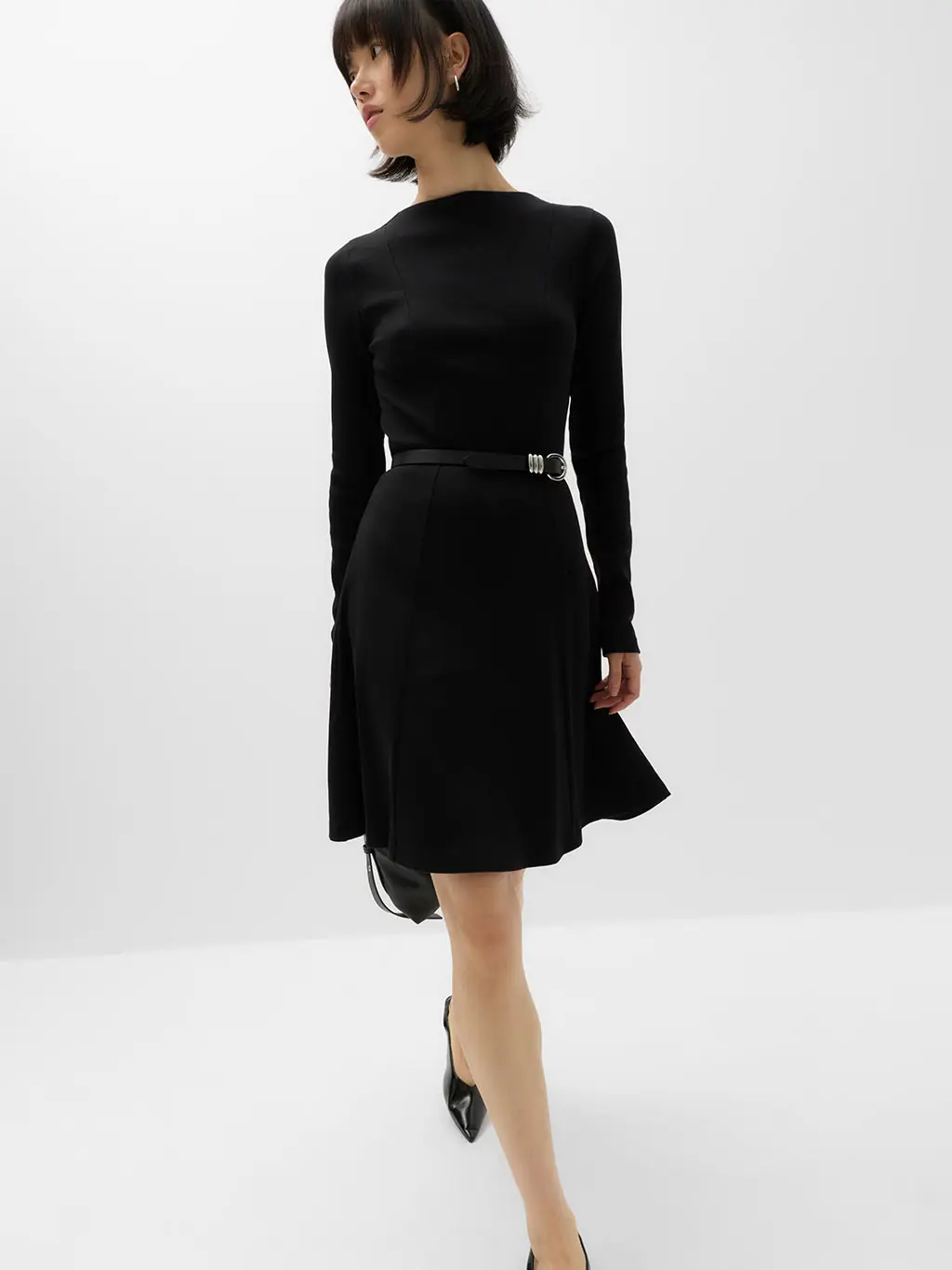 Woman in black dress