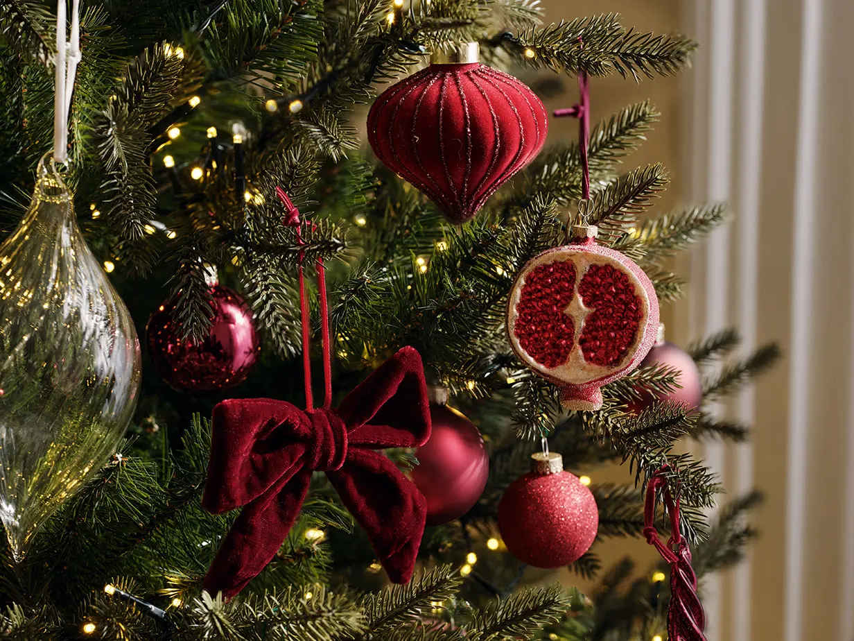 Christmas tree decorations at M&S
