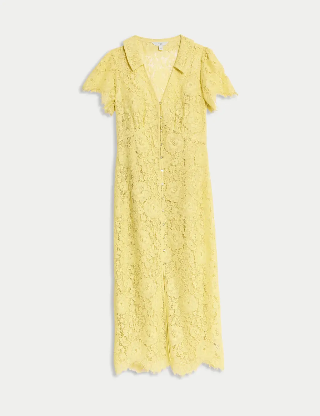 A yellow lace tea dress