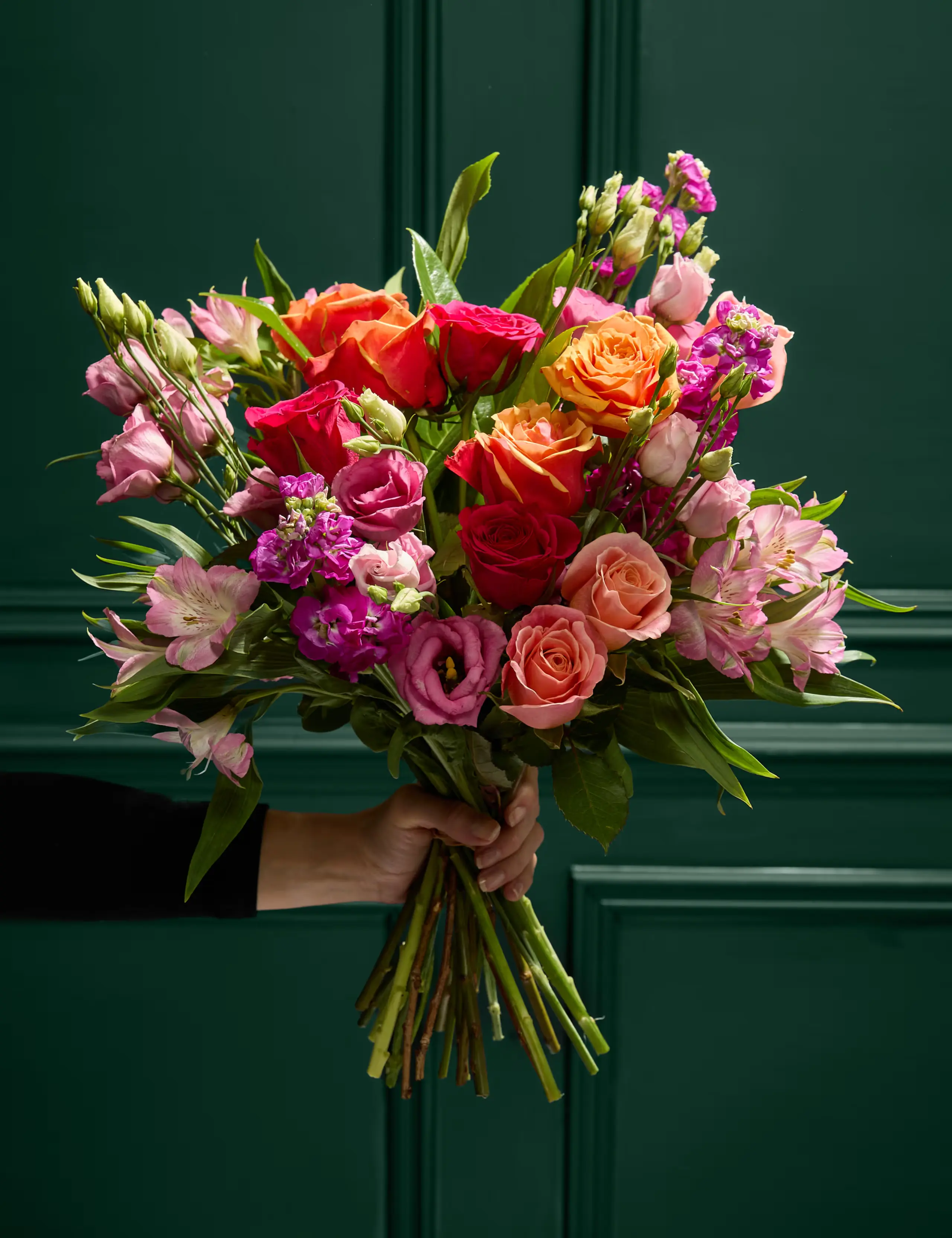 Rose, Lisianthus & Antirrhinum Bright Bouquet