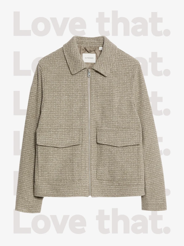 Zip-through herringbone jacket by Autograph