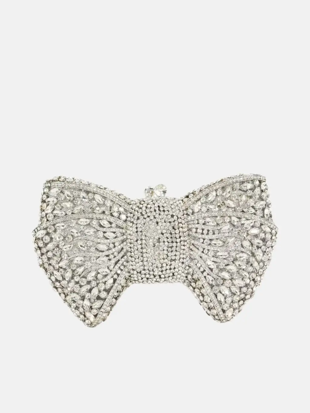 A cutout of a diamante bow clutch bag