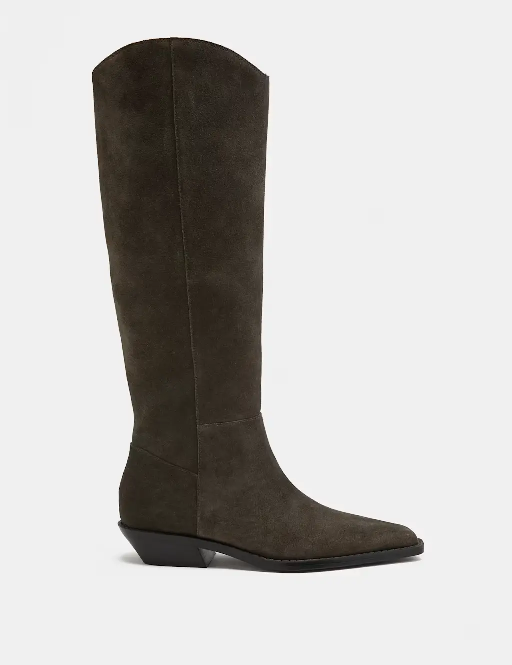 Suede Cowboy Knee High Boots