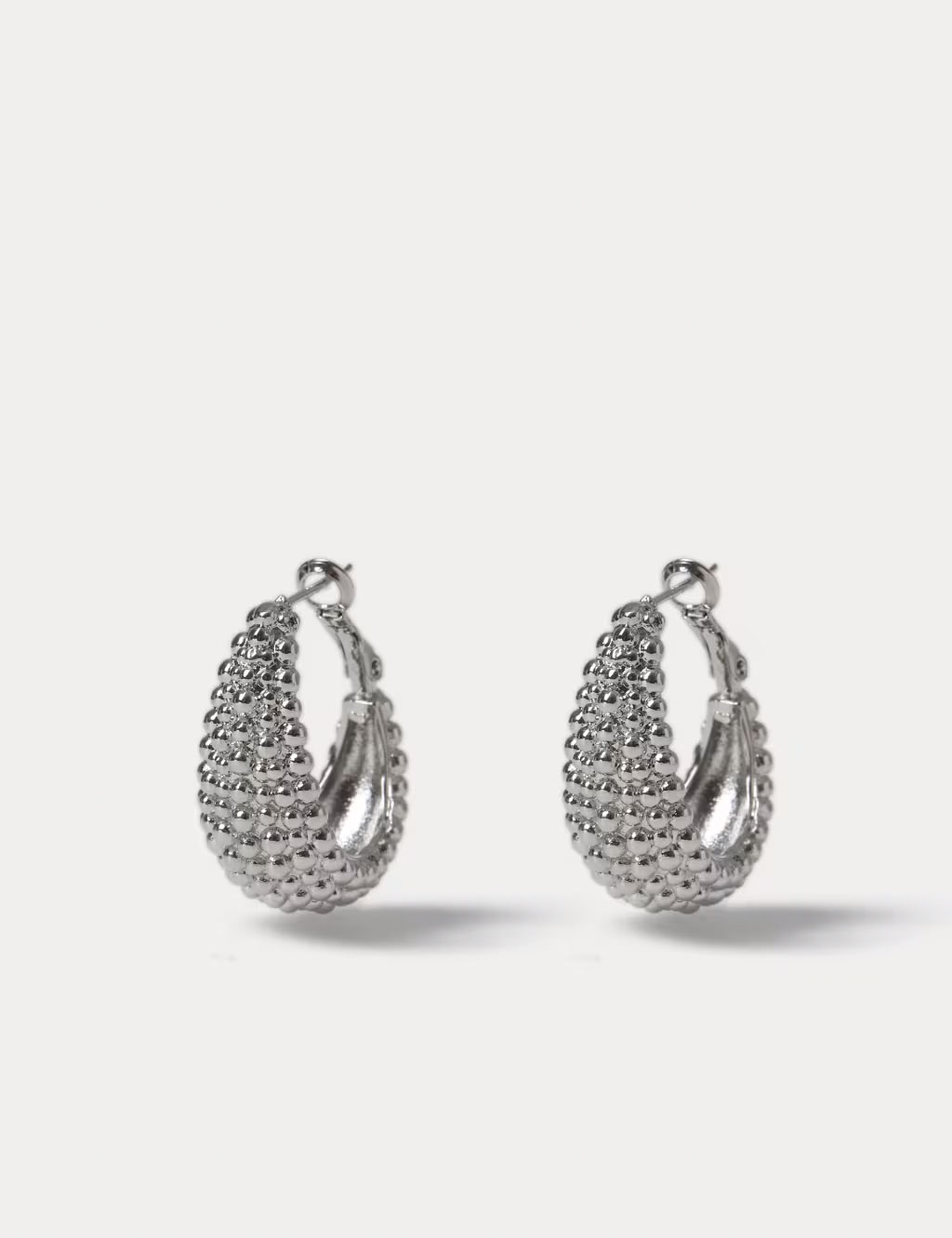 Silver rhodium teardrop earrings