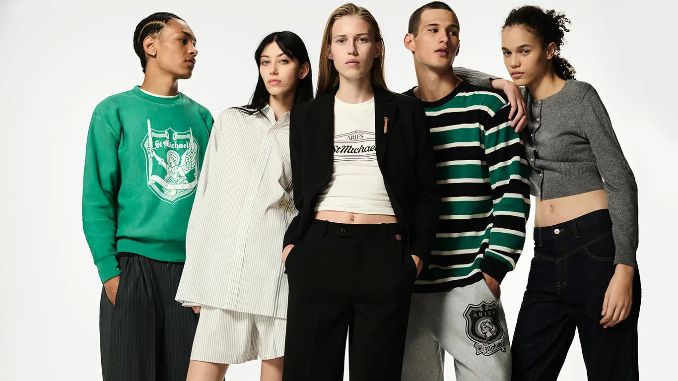 Group of people wearing M&S X Aries