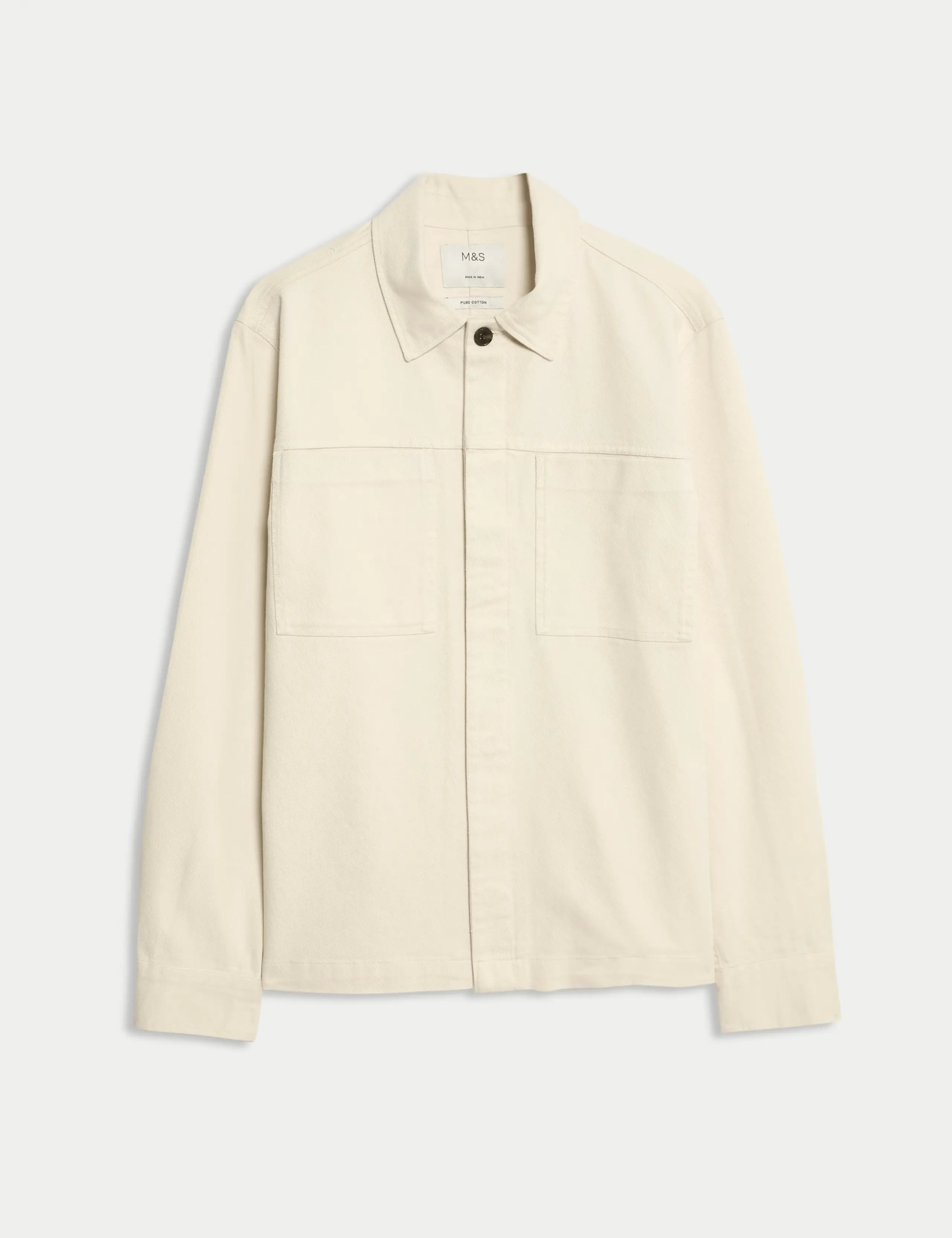 A men's ecru overshirt