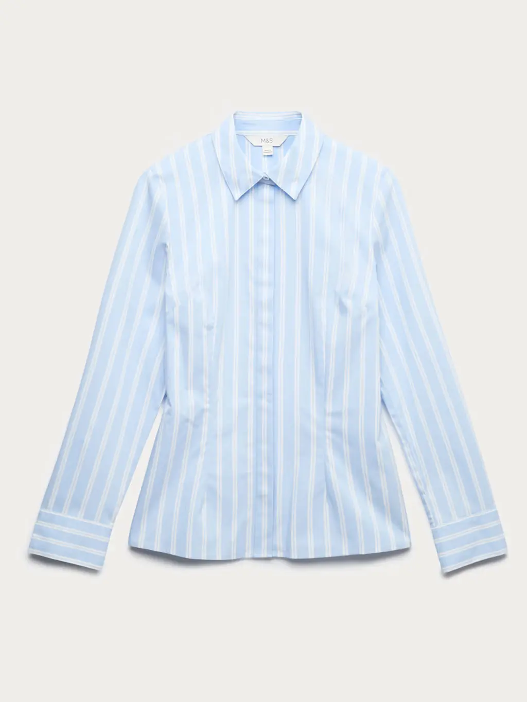 Blue and white striped shirt